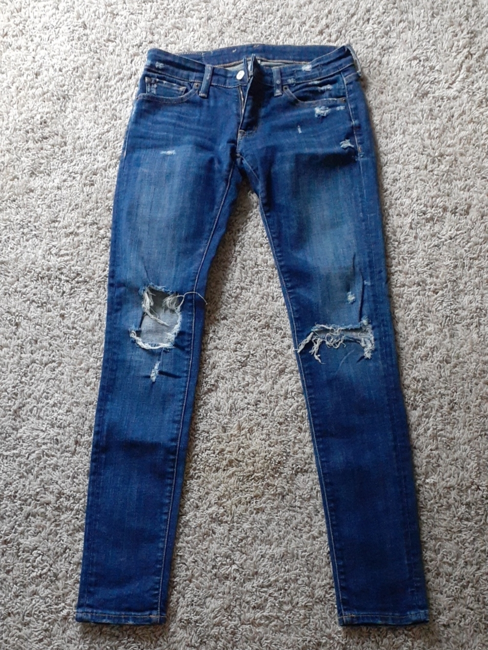 Denim & Supply Ralph Lauren Distressed Skinny Jeans - Dark Blue